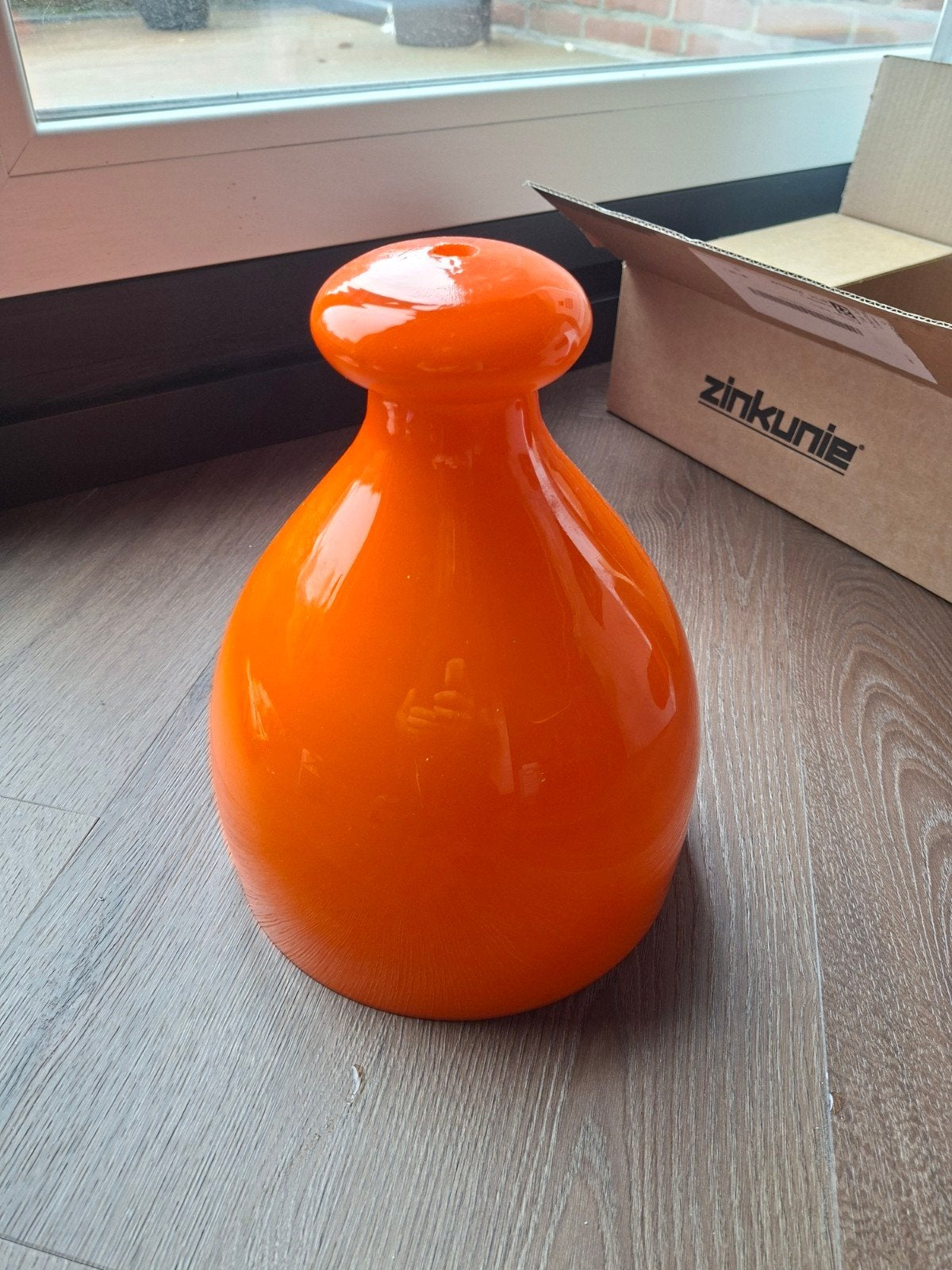 Oranje glazen lampenkap - Decoratief en modern/vintage, Ophalen of Verzenden