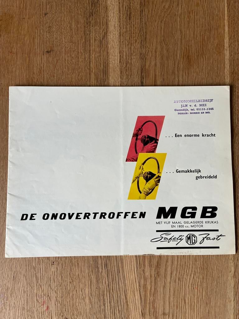 MGB brochure, Boeken, Auto's | Folders en Tijdschriften, Ophalen of Verzenden, Zo goed als nieuw, Overige merken