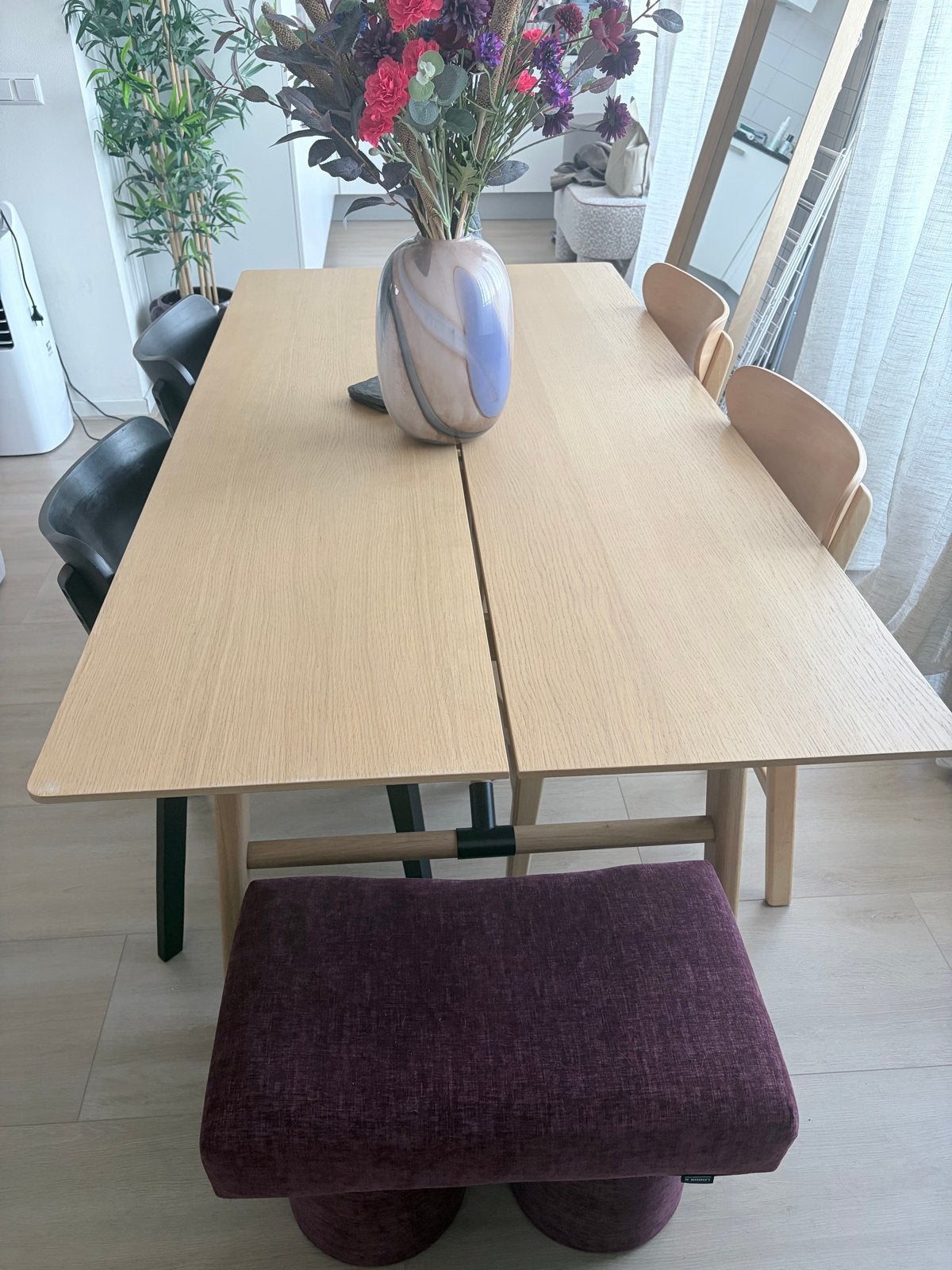 Stijlvolle eettafel - Gebruikt, Huis en Inrichting, Tafels | Eettafels, Ophalen, Gebruikt, Eikenhout, 50 tot 100 cm
