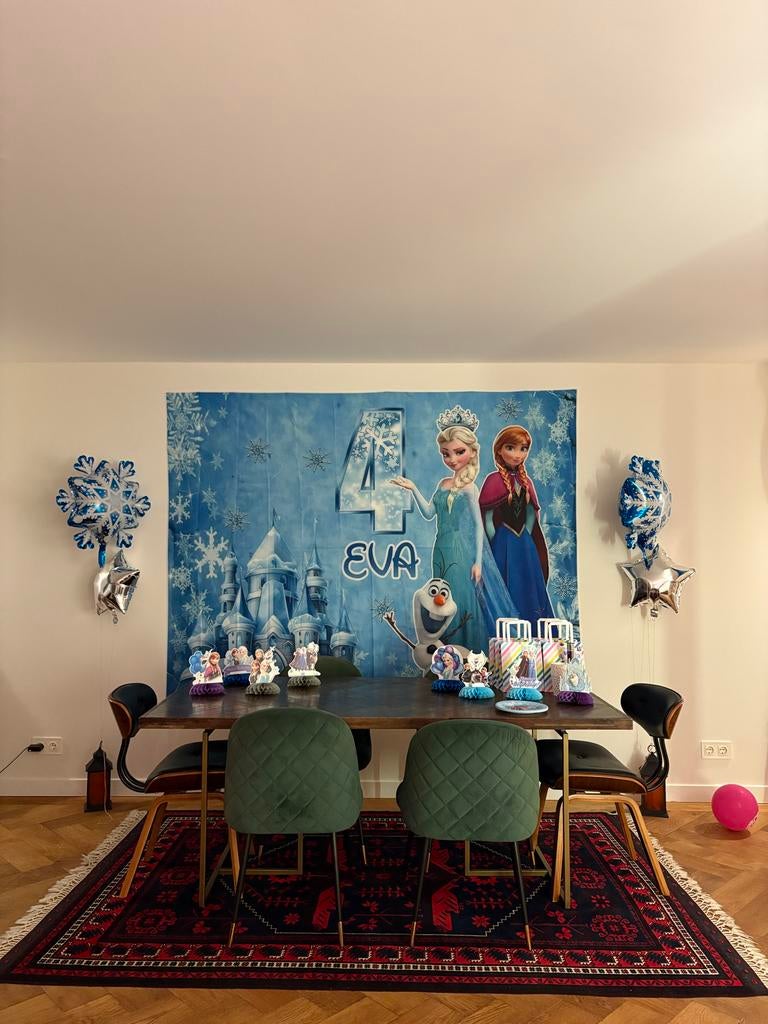 Frozen Verjaardagsbanner voor 4 jaar - Elsa, Anna & Olaf, Ophalen, Gebruikt, Versiering, Verjaardag