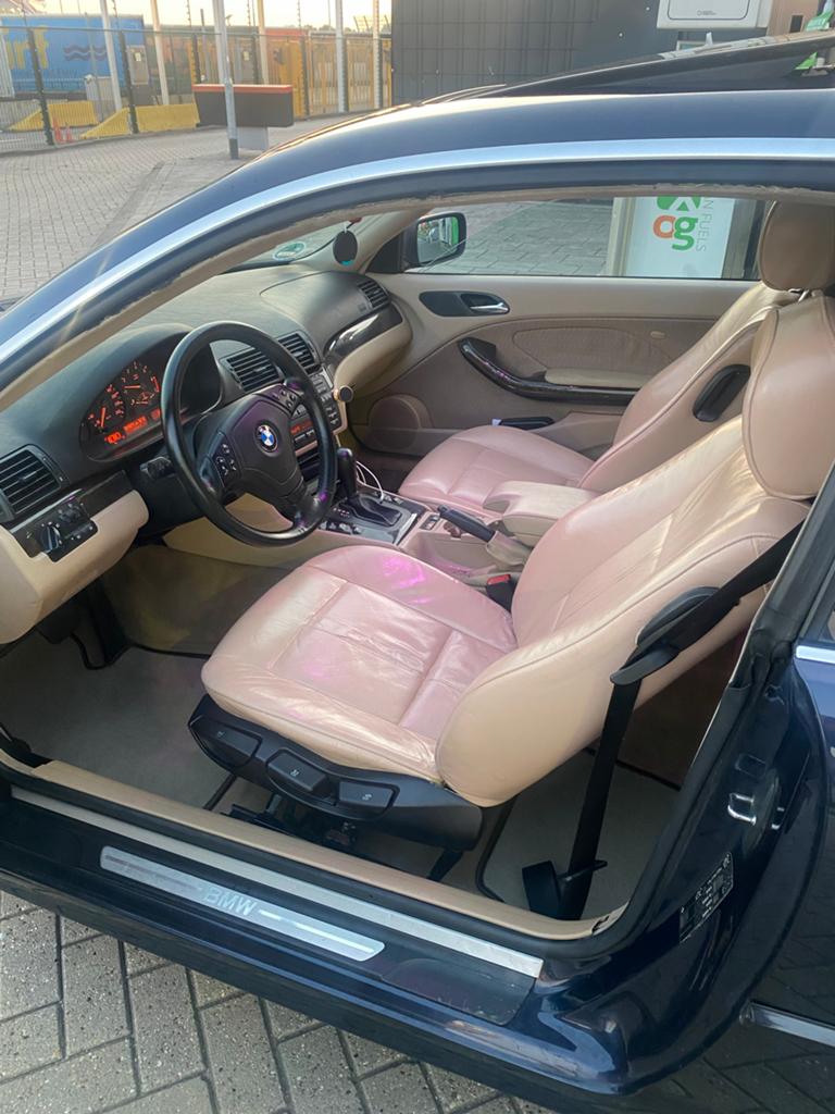 ALLEEN VOORSTOELEN. BMW E46 Coupé Lederen Interieur - Beige, Auto-onderdelen, Interieur en Bekleding, Ophalen of Verzenden, Gebruikt