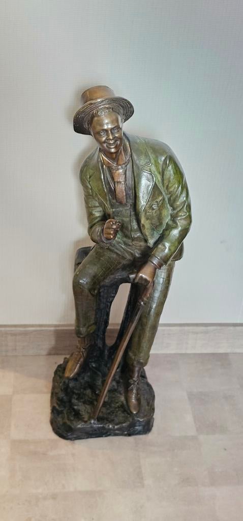 Bronzen beeld Southern Gentleman, Smoking man, Farnsworth, Antiek en Kunst, Brons, Beeld, Man, 50 - 100 cm