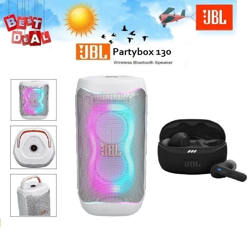 ✅NIEUW✅ JBL Partybox Club 130 | Wit + 🎁JBL Tune Beam 2, Ophalen of Verzenden, Nieuw, Center speaker, JBL