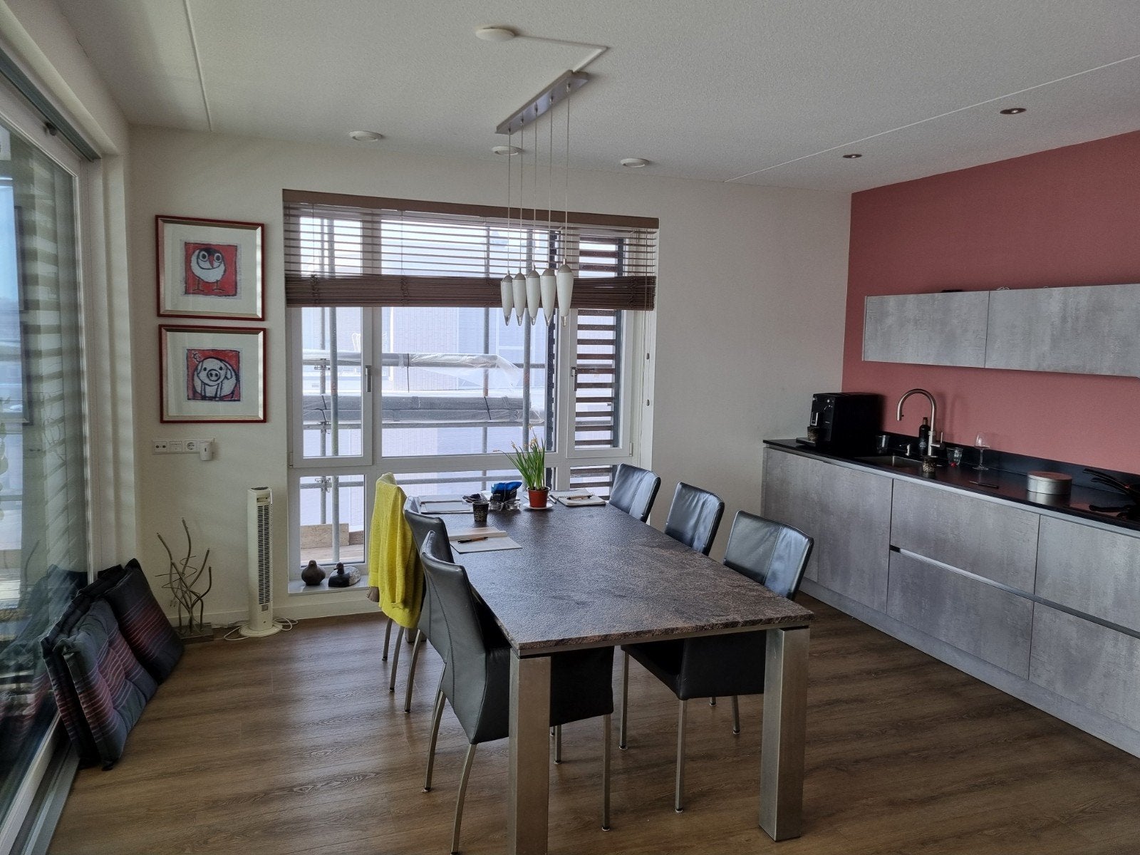 Tafel met natuurstenen blad, Huis en Inrichting, Ophalen, Overige materialen, 200 cm of meer, 50 tot 100 cm