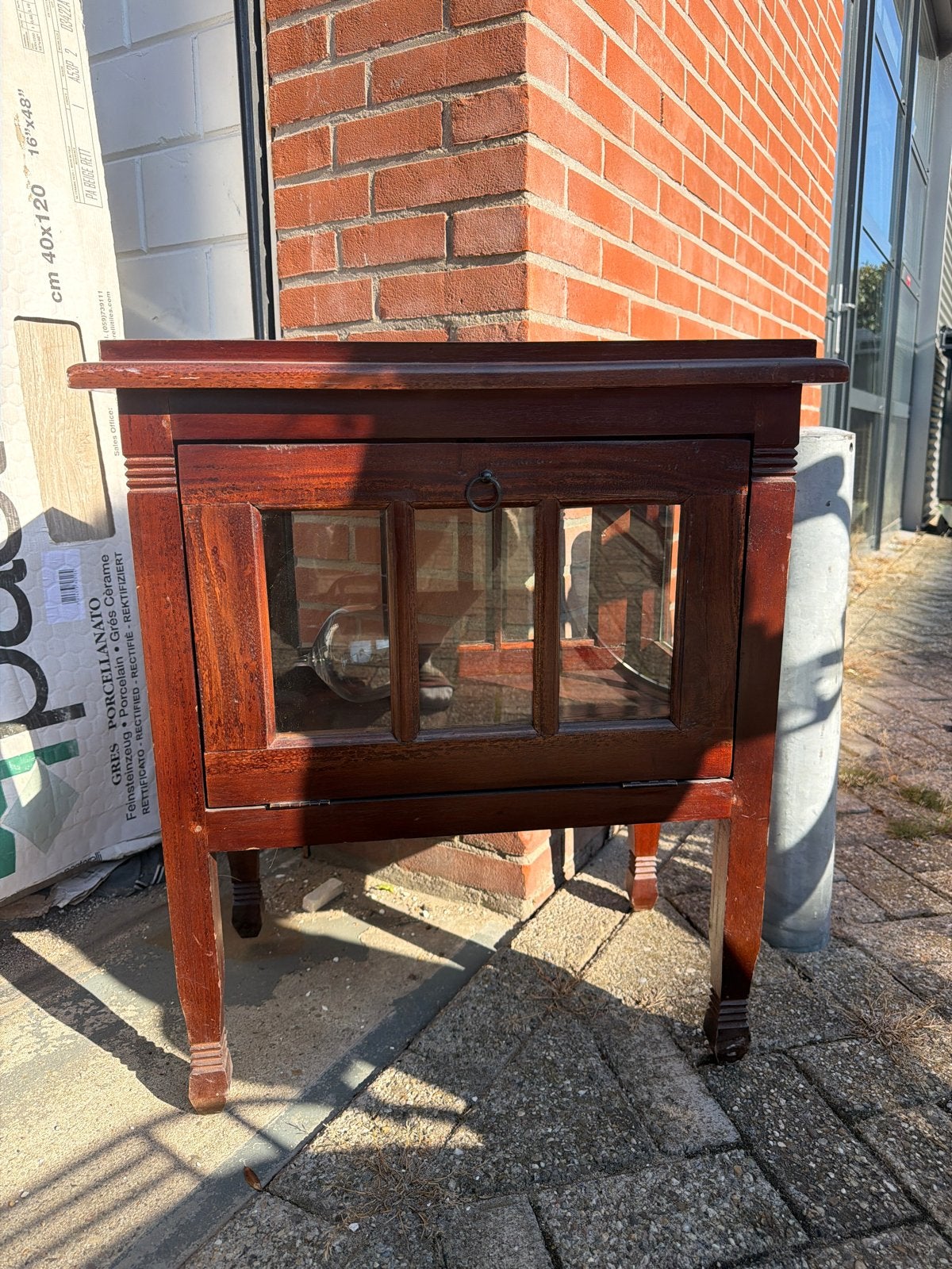 Antiek Drankenkastje met Glazen Deur, Ophalen of Verzenden