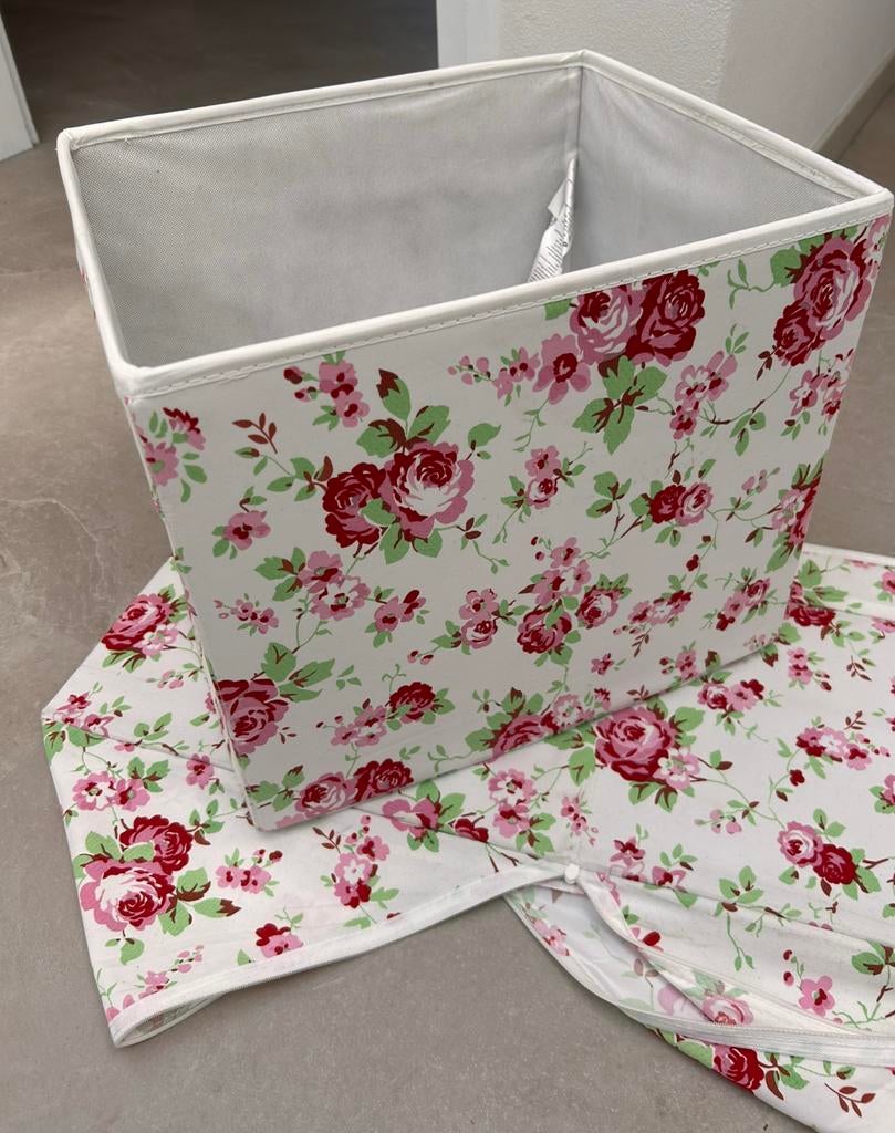 Gebloemde bakken kallax ikea, Minder dan 50 cm, Ophalen of Verzenden, Zo goed als nieuw, Minder dan 40 cm