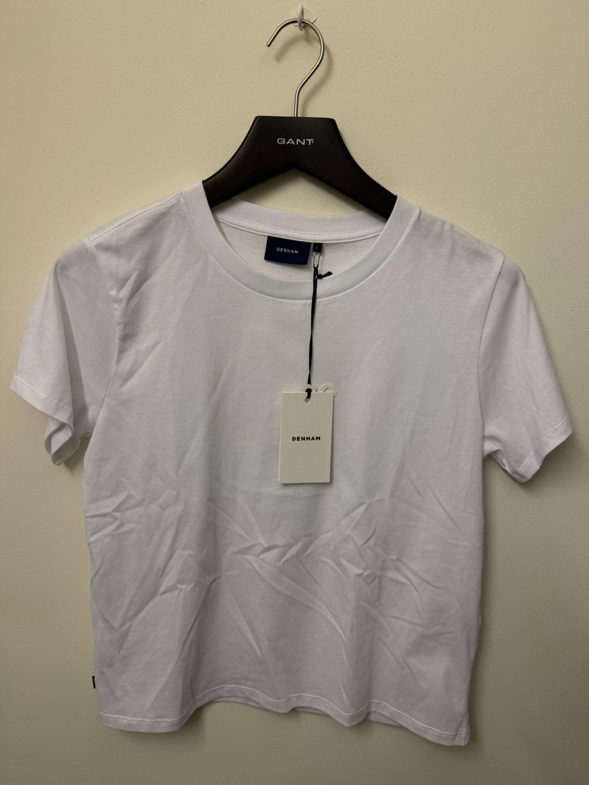 Nieuwe Denham Emi dames tee wit L, Verzenden, Nieuw, Wit, Korte mouw