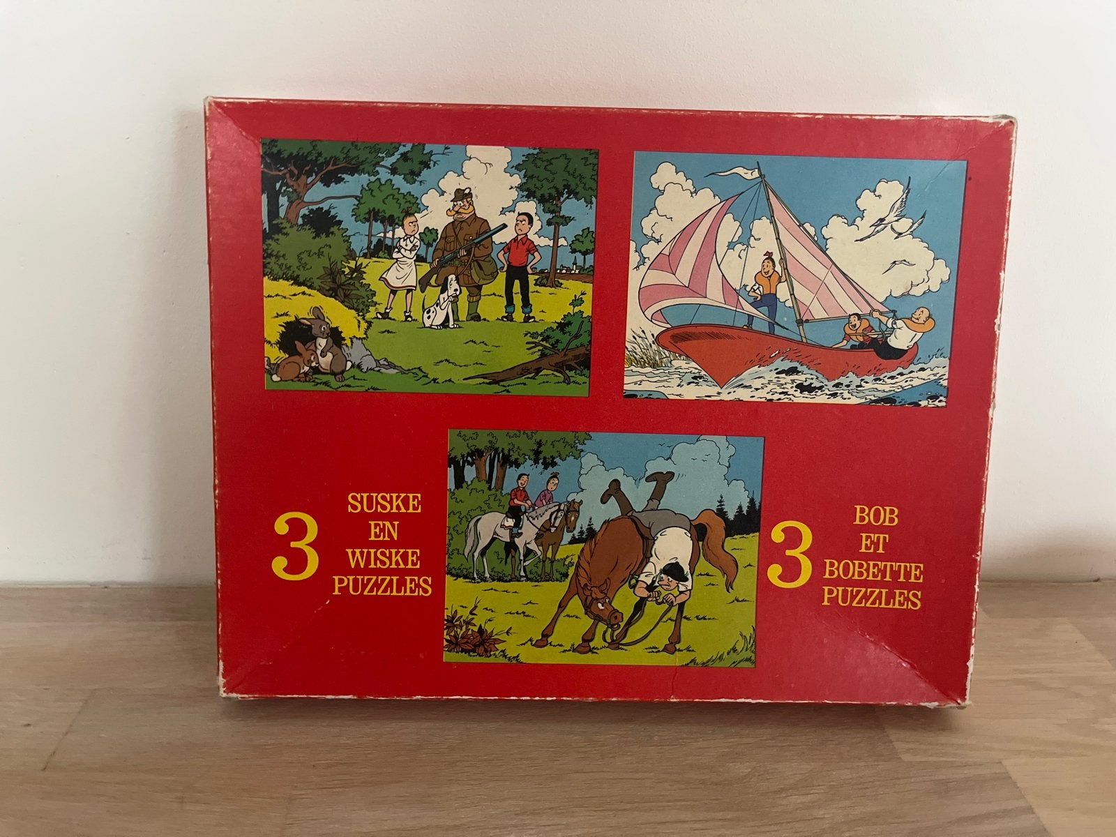 Suske en Wiske & Bob et Bobette Puzzels (3+3), Ophalen of Verzenden, Meer dan 50 stukjes, Gebruikt, 6 jaar of ouder