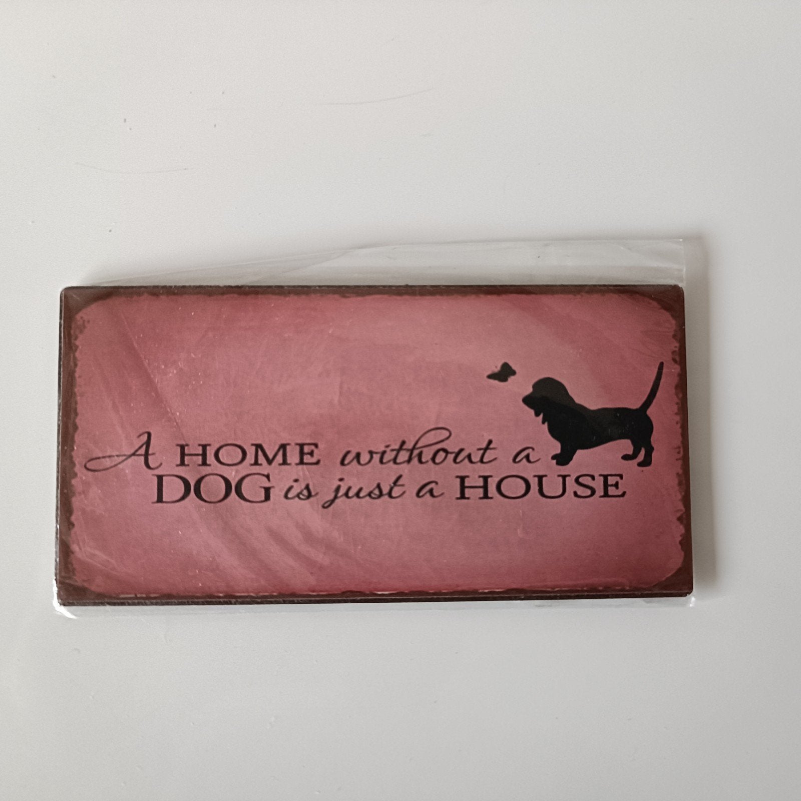 Magneet 'A home without a dog' 10.5 x 3 cm, Meerkleurig, Overige stijlen, Nieuw, Ophalen of Verzenden