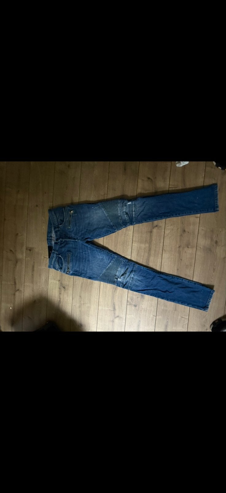 Balmain Paris Biker Jeans – maat 30 – blauw, Kleding | Heren, Spijkerbroeken en Jeans, Ophalen of Verzenden, Zo goed als nieuw