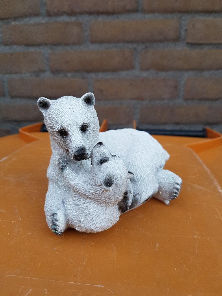 Beeldje 2 ijsberen.10 cm hoog, Ophalen of Verzenden, Zo goed als nieuw