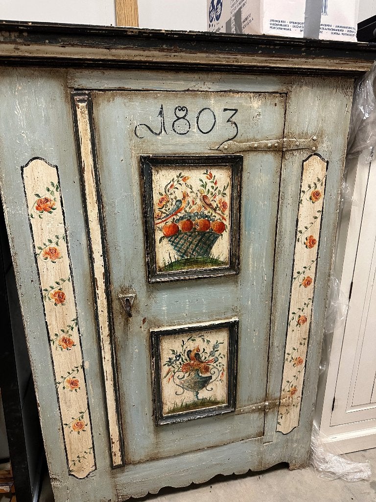 Antieke beschilderde kast uit 1803, Antiek en Kunst, Ophalen