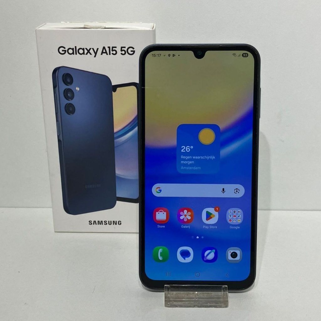 Samsung Galaxy A15 5G 128GB Blauw Compleet in Doos, Telecommunicatie, Mobiele telefoons | HTC, Ophalen of Verzenden, Zo goed als nieuw