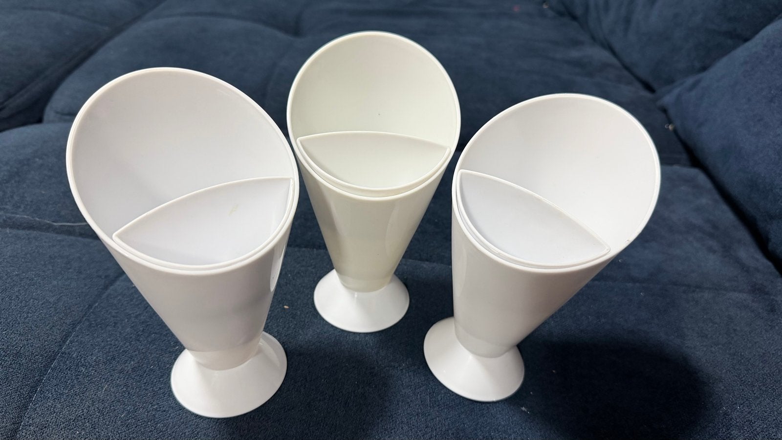 Set van 3 frietzak houders met sausbakje, Kunststof, Ophalen of Verzenden, Wit, Overige merken