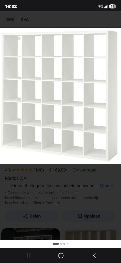 Kallax kast 5x5 wit, Ophalen, 150 tot 200 cm, Zo goed als nieuw, 150 tot 200 cm