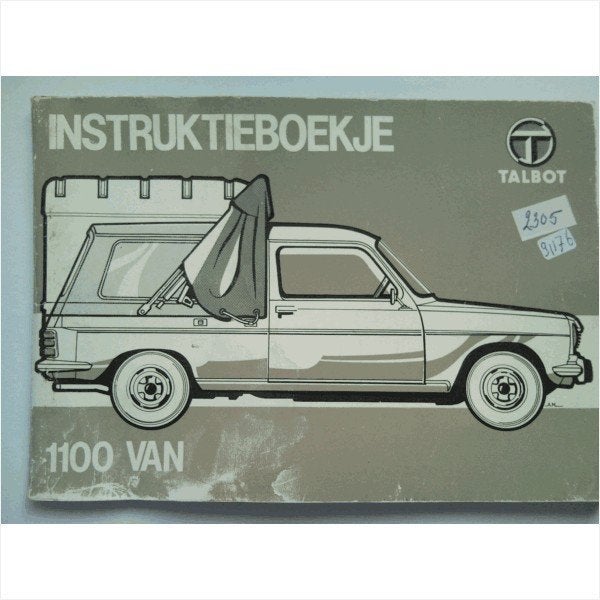 Talbot 1100 VAN Instructieboekje 1979 #1 Nederlands, Auto diversen, Handleidingen en Instructieboekjes, Ophalen of Verzenden