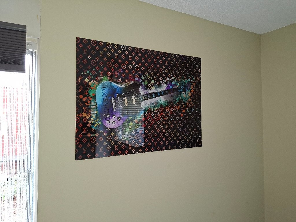 Louis Vuitton Glass Art Guitar, Huis en Inrichting, Woonaccessoires | Schilderijen, Tekeningen en Foto's, Ophalen, Zo goed als nieuw