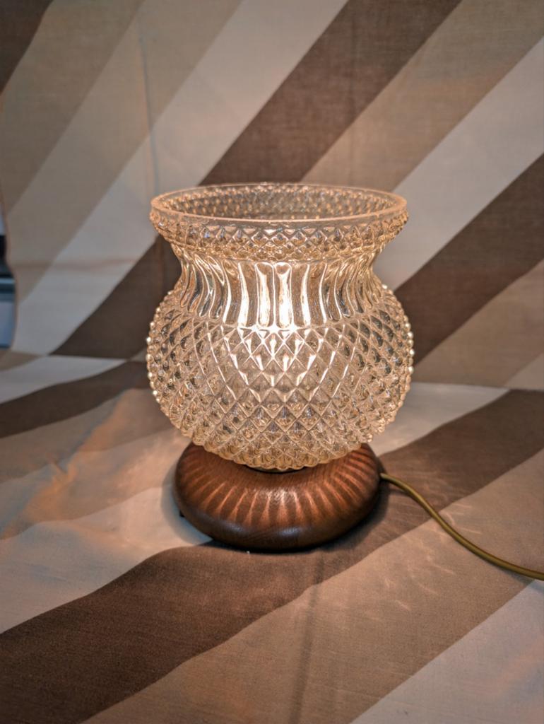 Ouderwetse Tafellamp met Prachtig Getint Glas, Ophalen of Verzenden