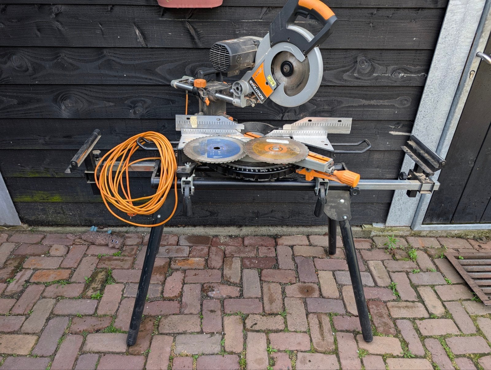 Evolution RAGE 3-DB 255 afkort- en verstekzaag, Evolution, Gebruikt, 70 mm of meer, Ophalen of Verzenden
