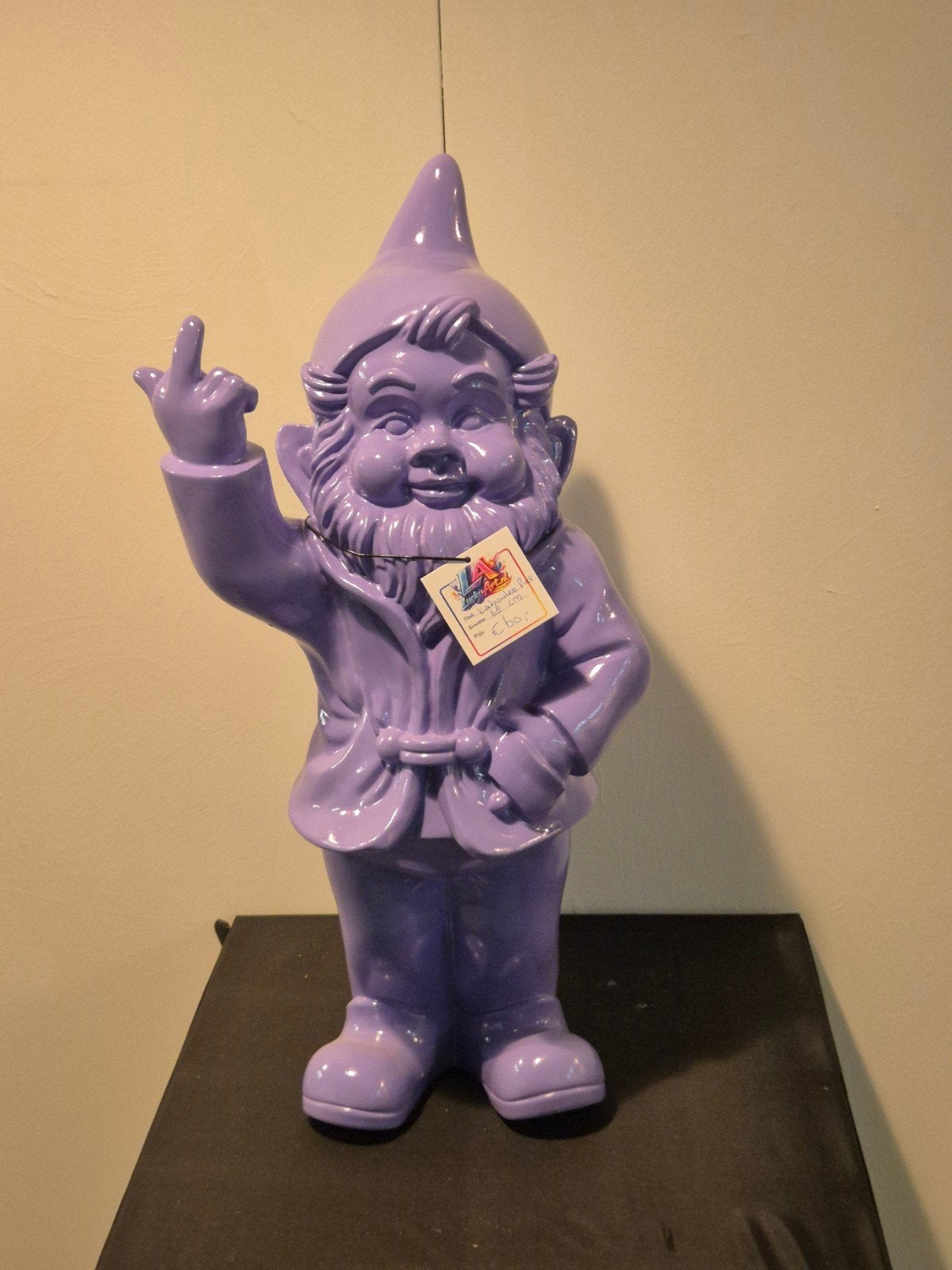 Paarse Kabouter 'Fuck You' - 68cm, Tuin en Terras, Tuinbeelden, Nieuw, Kunststof, Ophalen of Verzenden