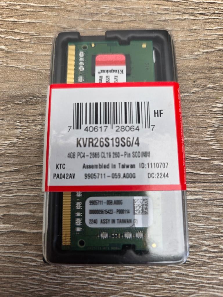 Kingston ValueRAM KVR26S19S6/4 (4GB), Ophalen, Kingston, Nieuw, Desktop