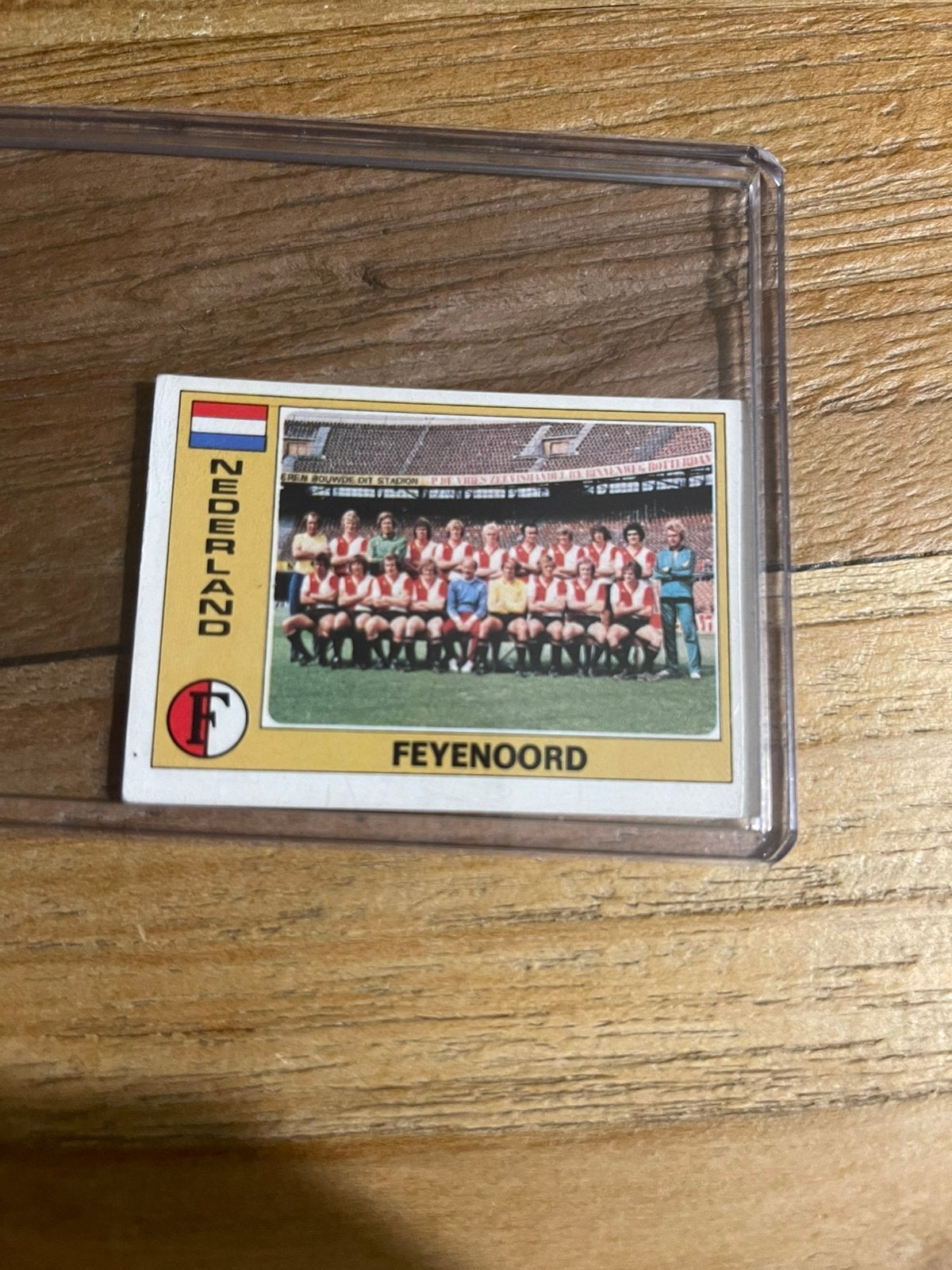 Feyenoord elftal - Hanegem - Panini 1976 Euro Football, Ophalen of Verzenden, Zo goed als nieuw, Sticker