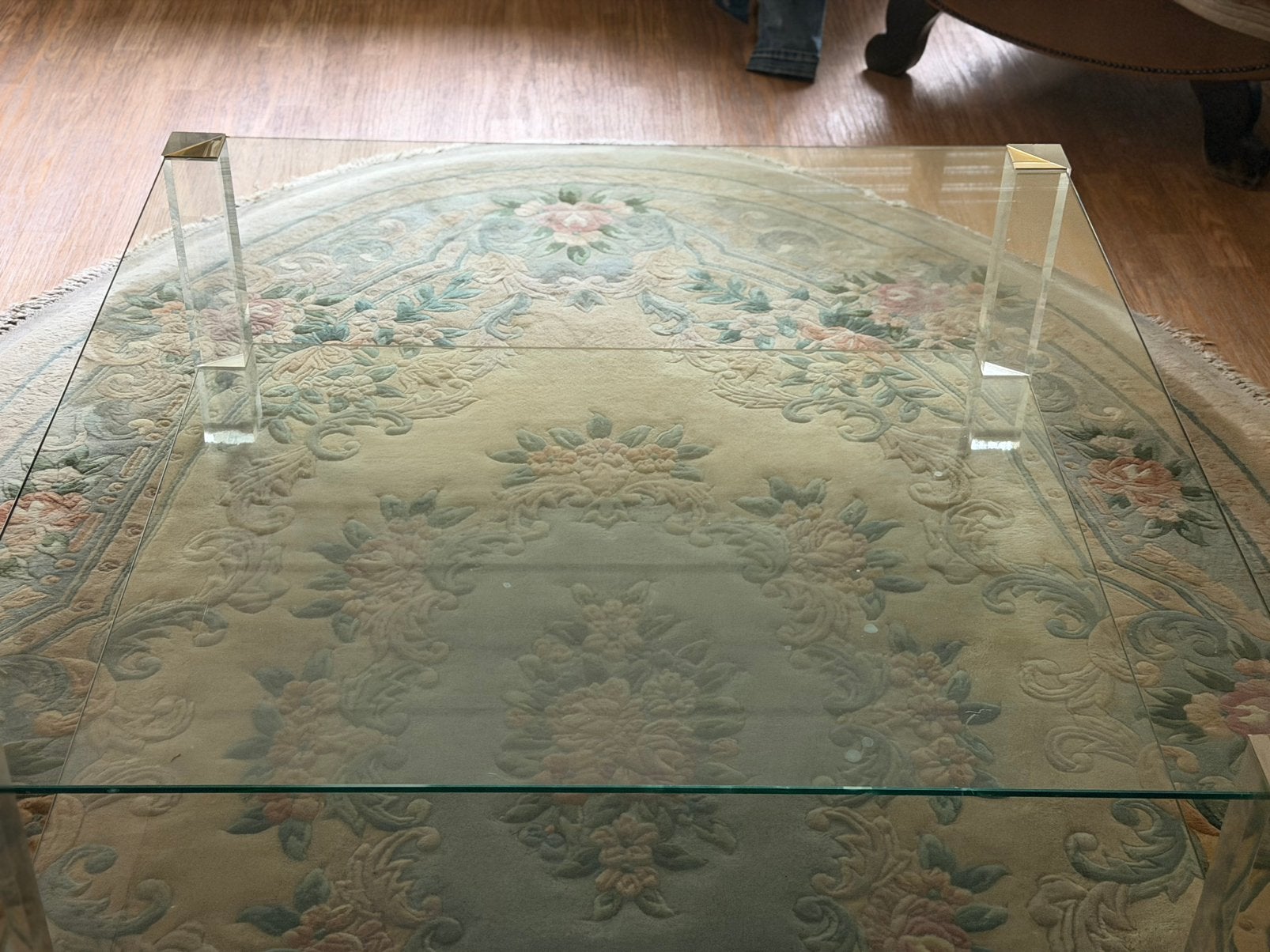 Vierkante  Glazensalontafel (zwaar) 100x100   Bieden, Ophalen, Overige materialen, 100 tot 150 cm, Vierkant