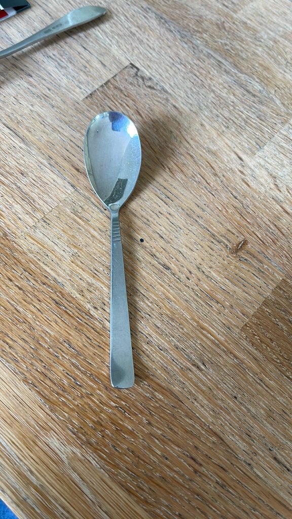 Gero Zilmeta Slowfox lepeltje model 510 - lengte 12cm, Ophalen of Verzenden, Gebruikt, Gero, Rvs of Chroom