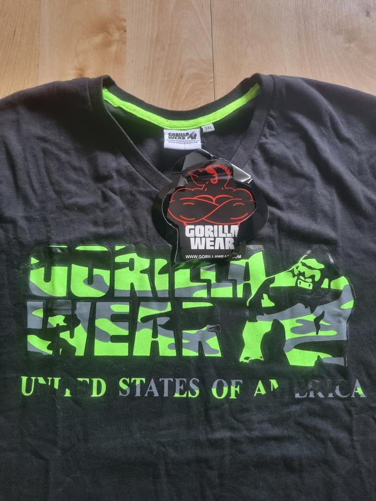 Gorilla Wear T-shirt Zwart/Groen - Nieuw met label, Zwart, Gorilla Wear, Nieuw, Overige maten