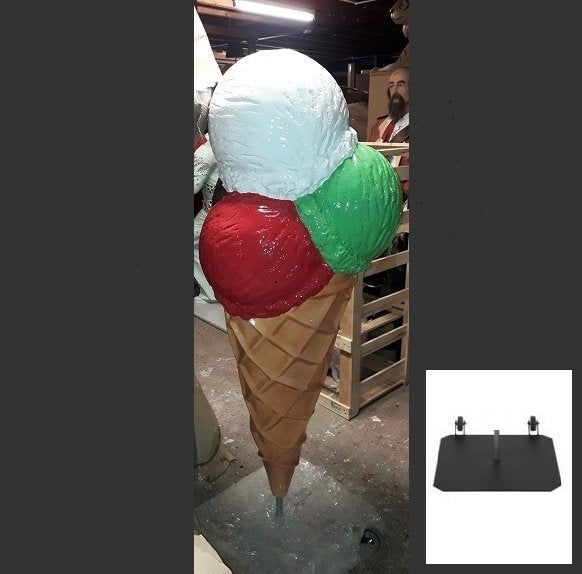 Schepijs polyester 170 cm - schepijsje met 5 bol ijs, Ophalen, HorecaBeelden, Overige typen, Nieuw
