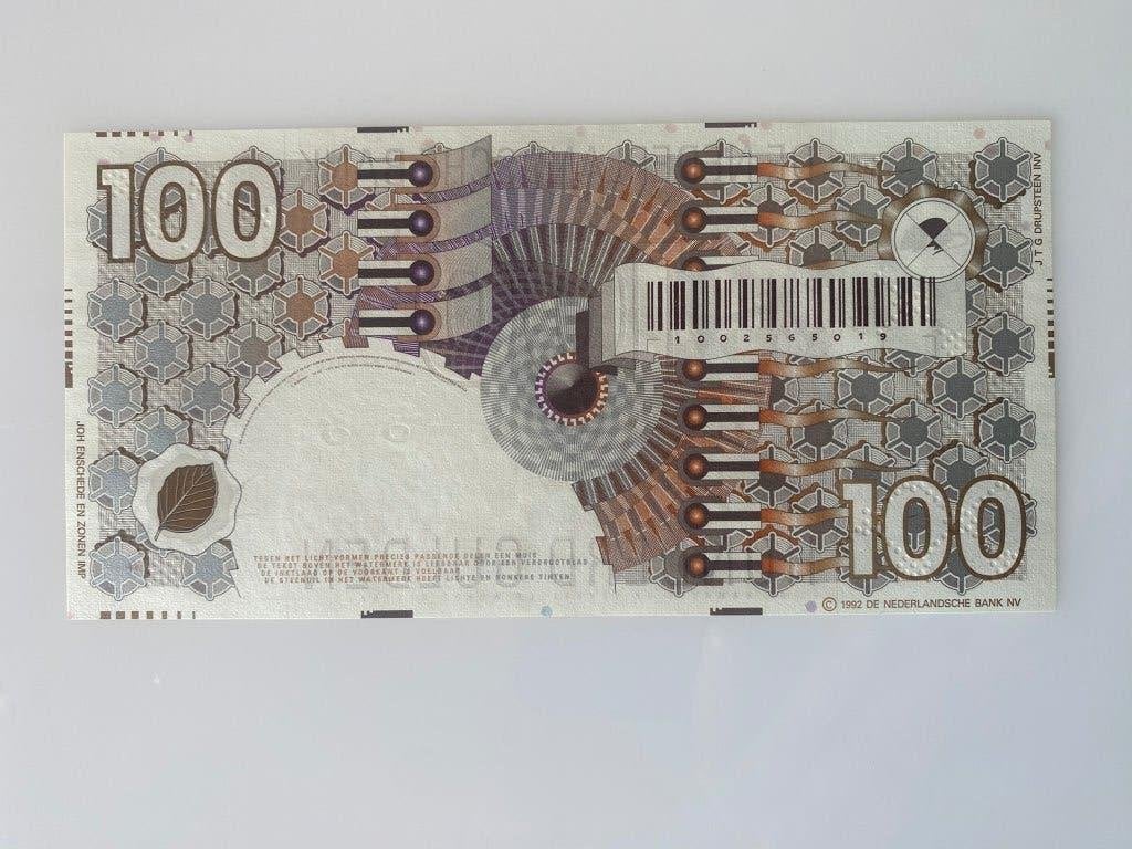 Prachtig 100 Gulden 1992 "Steenuil" - 1 0 0 2 5 6 5 0 1 9, Ophalen of Verzenden, 100 gulden, Los biljet