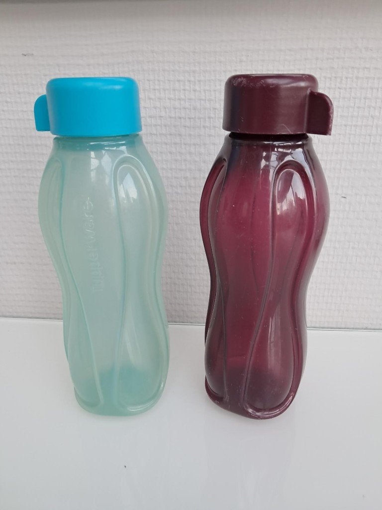 Tupperware ecofles 310 ml, eco easy 310 ml, schroefdop, Gebruikt, Blauw, Ophalen of Verzenden, Drinkfles