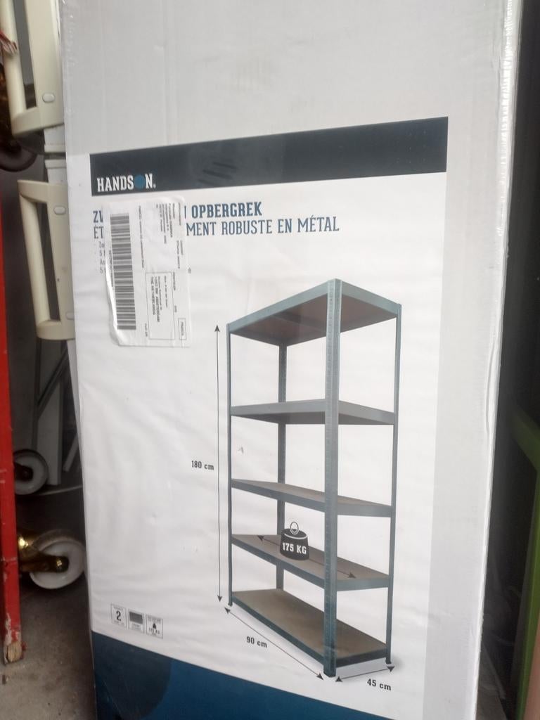 Nieuw Hands On Opbergrek Robuust Metaal - 180x90x45 cm, Ophalen of Verzenden, Nieuw