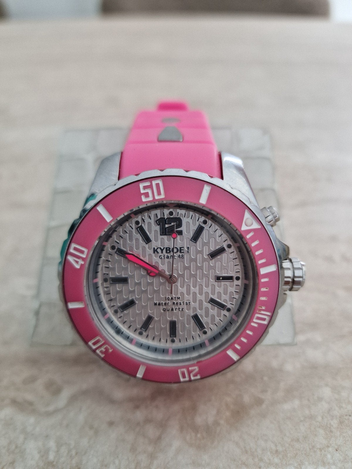 Kyboe! Giant 48 Roze Polshorloge - Zo goed als nieuw, Ophalen of Verzenden, Zo goed als nieuw, Staal, Overige merken