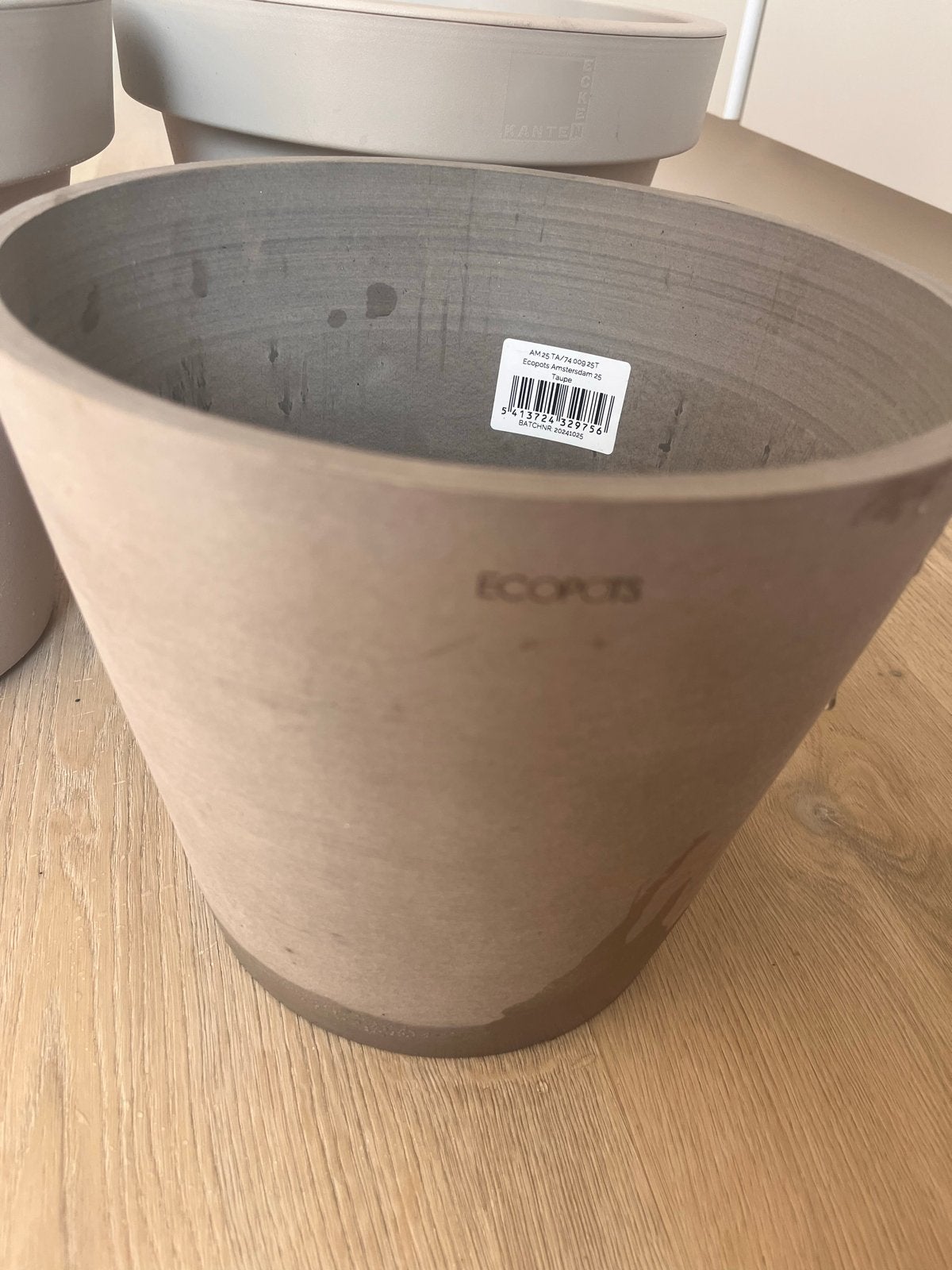 Eco Pot Amsterdam 25cm bloempot - Taupe, Kunststof, Rond, Minder dan 40 cm, Ophalen