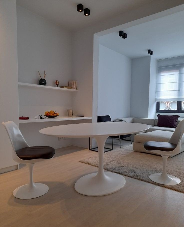 90 x 180 tulipe tafels tot 320 x 160 eero saarinen stoelen, Mid century modern furniture, Verzenden, 50 tot 100 cm, 75 – 100