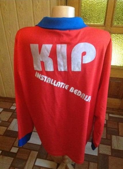 Vintage KIP Installatie Bedrijf Shirt Rood Blauw, Maat XL, Ophalen of Verzenden