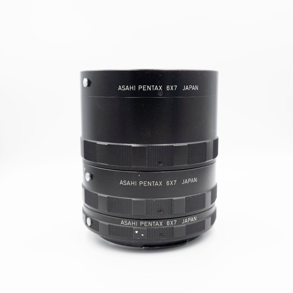 Asahi Pentax 67 tussenringen set van 3 met case, Gebruikt, Beschermhoes/tas, Overige vattingen, Toebehoren