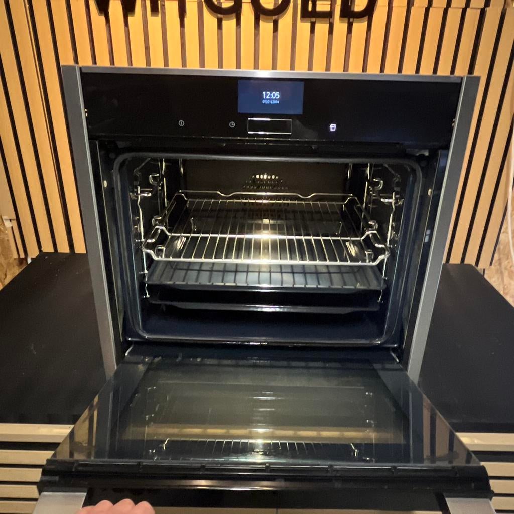 Siemens/Neff combi stoomoven met Slide & Hide systeem, Ophalen, Zo goed als nieuw, Stoom, Oven met grill