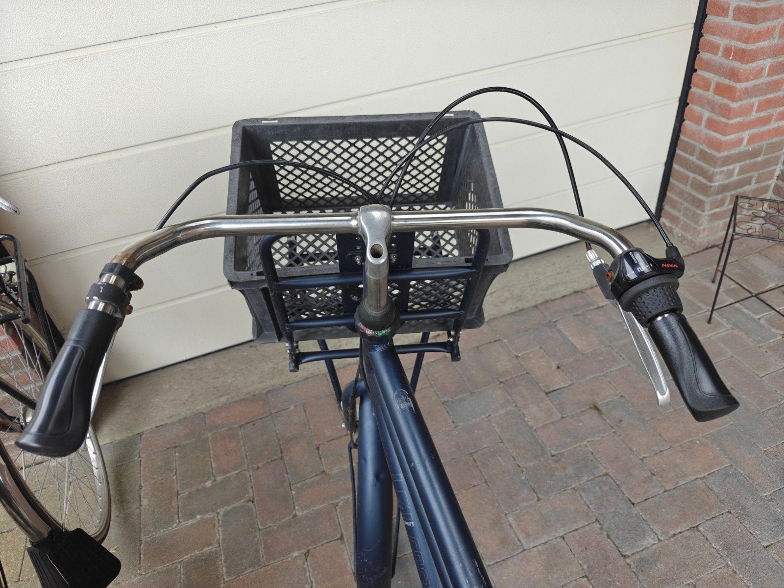 Herenfiets met mand, Fietsen en Brommers, Ophalen, Gebruikt