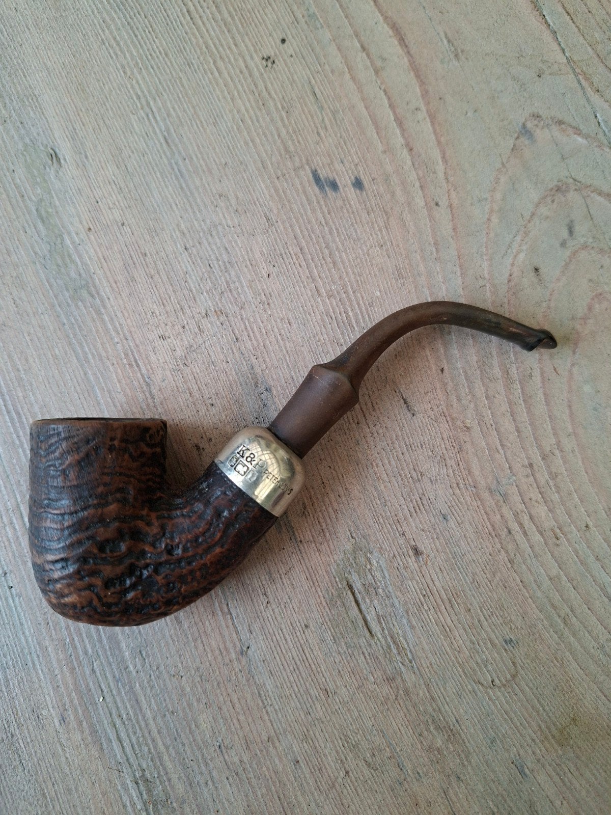 Vintage K&P Peterson tabakspijp met zilveren band, Verzamelen, Ophalen of Verzenden, Gebruikt, (Water)pijp
