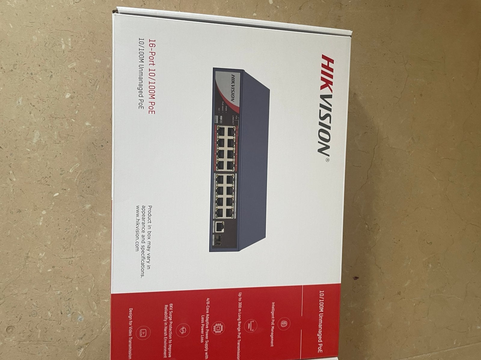 Hikvision 16-Poort 10/100M PoE Unmanaged Switch, Computers en Software, Netwerk switches, Ophalen of Verzenden, Zo goed als nieuw