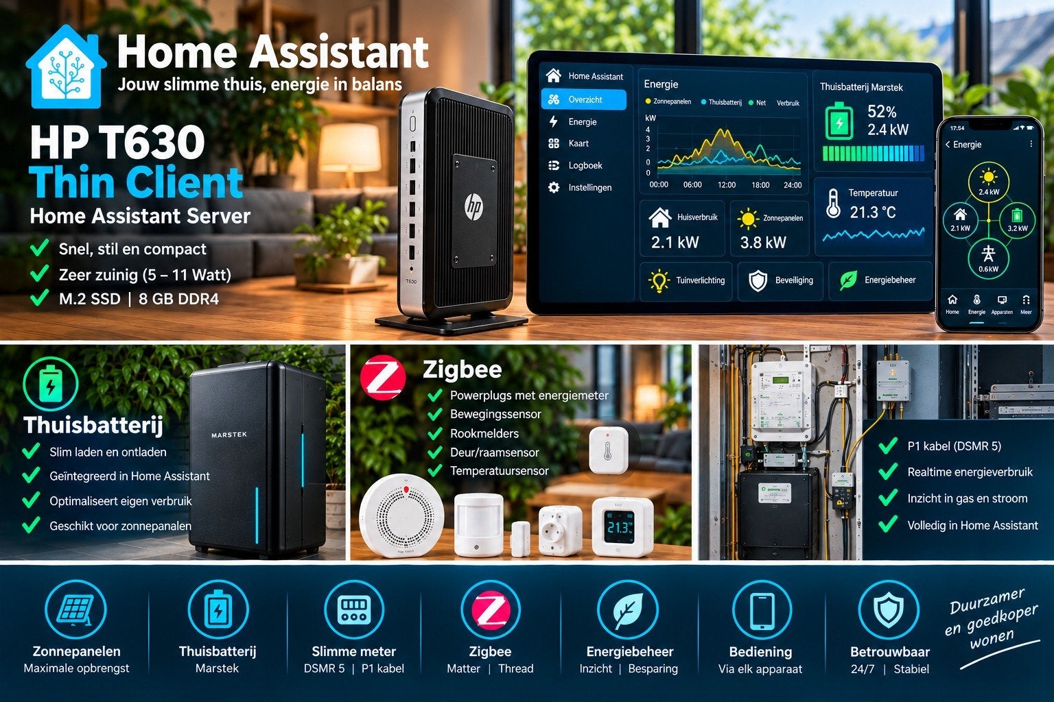 Foto 2 van Home Assistant server HP T630 | Zigbee | Energiebeheer