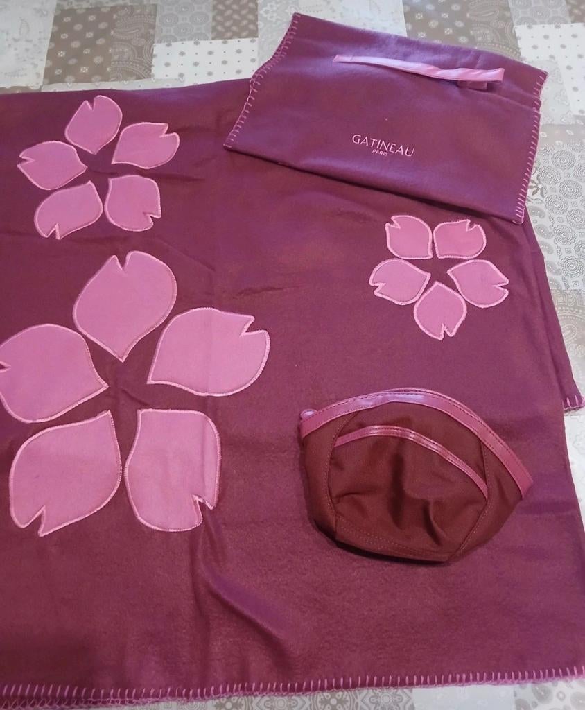 Fleece deken met opberghoes & bijpassend tasje-bloemenmotief, Ophalen of Verzenden, Nieuw