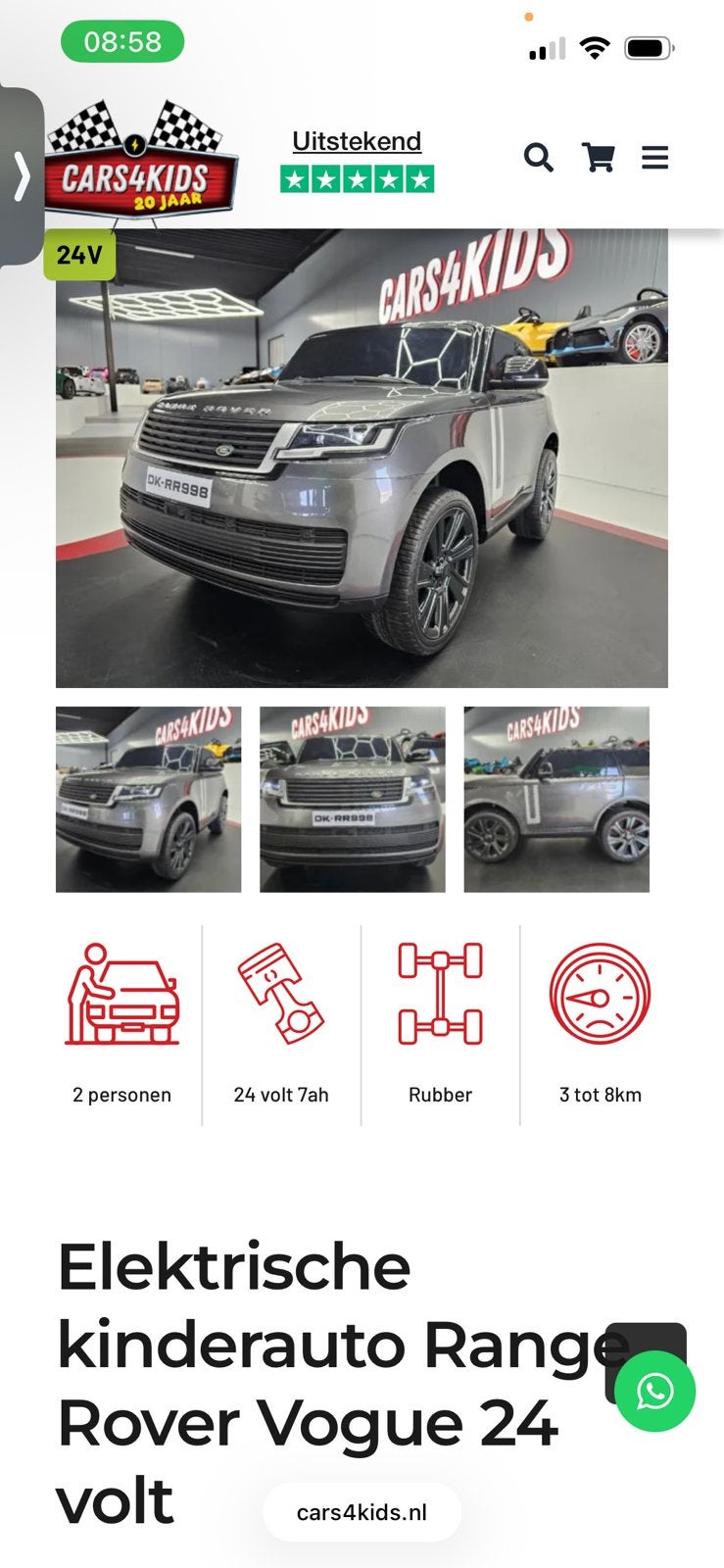 Kinderauto Range Rover Vogue 24 volt, Ophalen of Verzenden