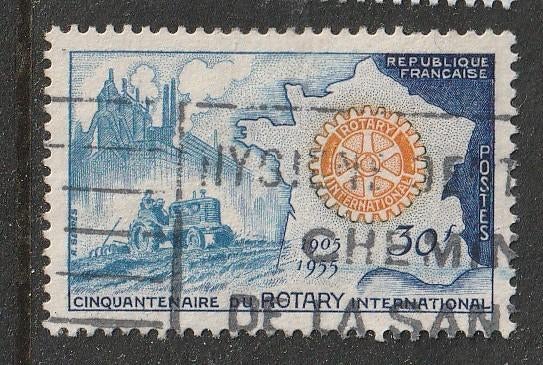 Frankrijk 1955 - Industrie - Rotary, Ophalen, Gestempeld