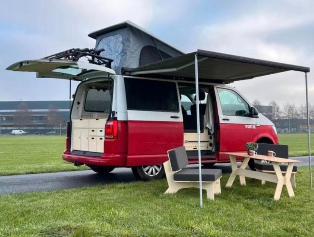 VW Transporter T6 Ventje Camper - Klaar voor Avontuur!, Buscamper of Camperbus, Volkswagen, Fietsendrager, Particulier
