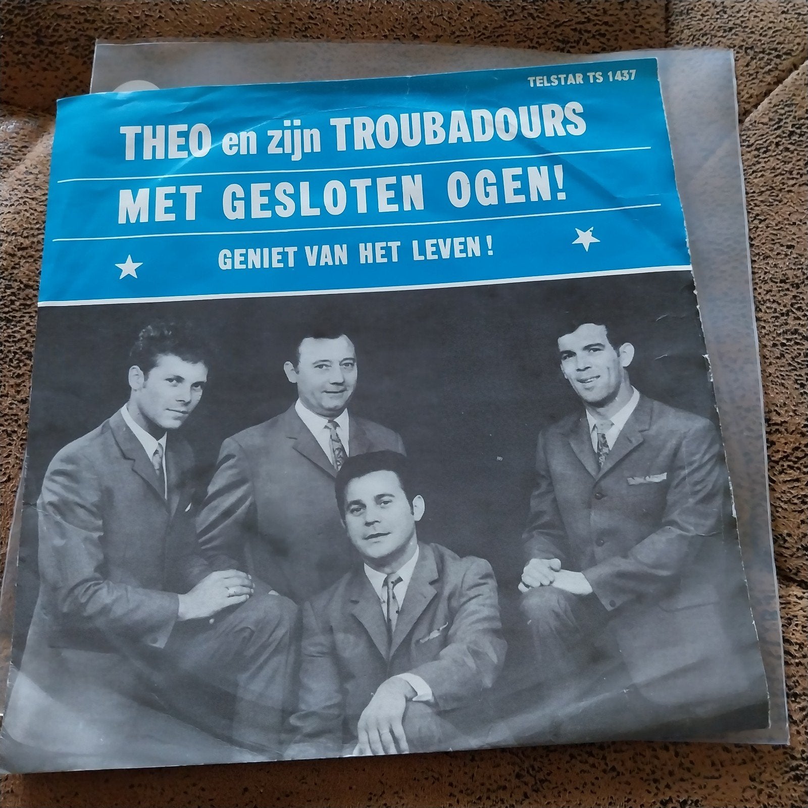 Theo en zijn Troubadours - Met Gesloten Ogen! (Vinyl), Gebruikt, 7 inch, Ophalen of Verzenden, EP