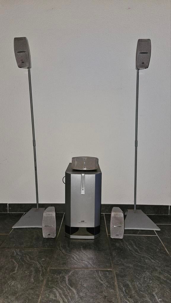 JVC Dolby Surround Set met Subwoofer en 5 Satelliet Speakers, Ophalen, Gebruikt, JVC, 60 tot 120 watt