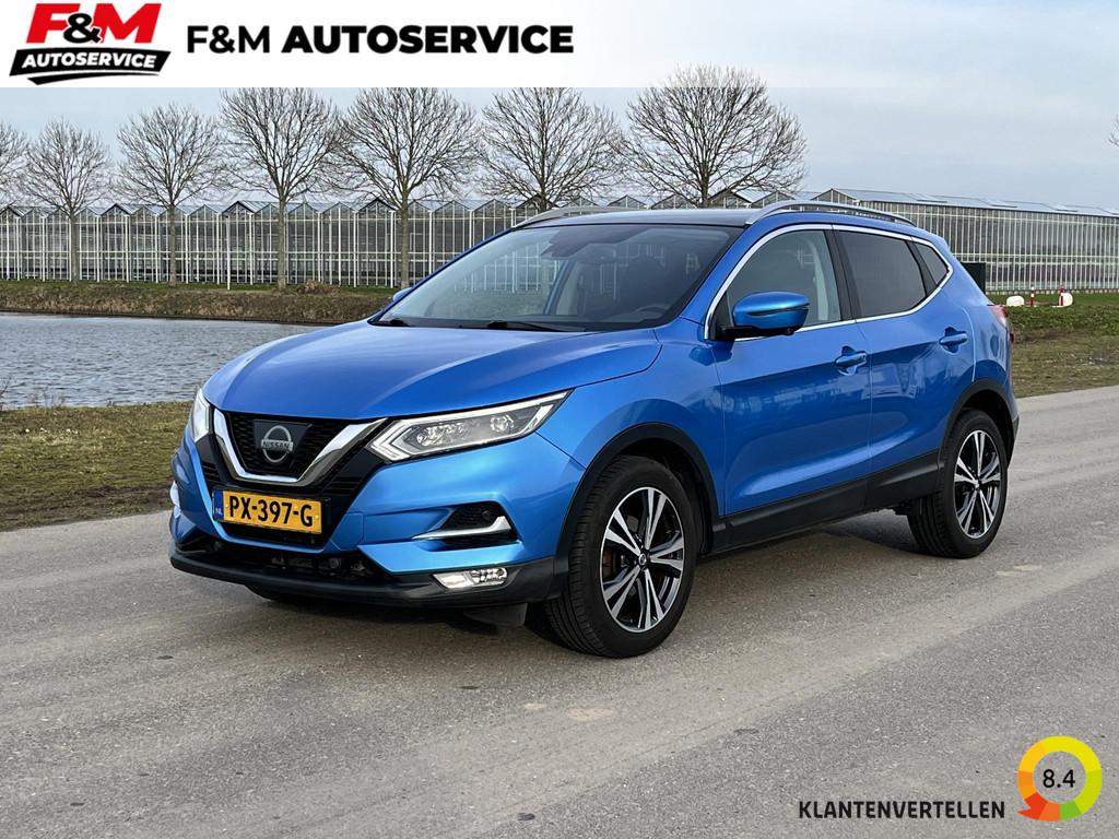 Nissan Qashqai 1.2 Tekna pano, 360 camera, Auto's, Stof, Gebruikt, 4 cilinders, Blauw